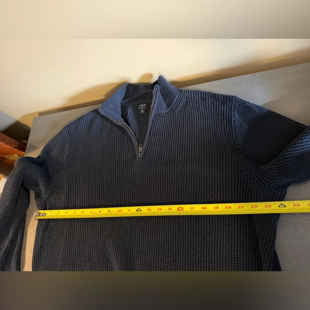 J. Crew Men's Cotton Waffle Knit Half Zip Sweater